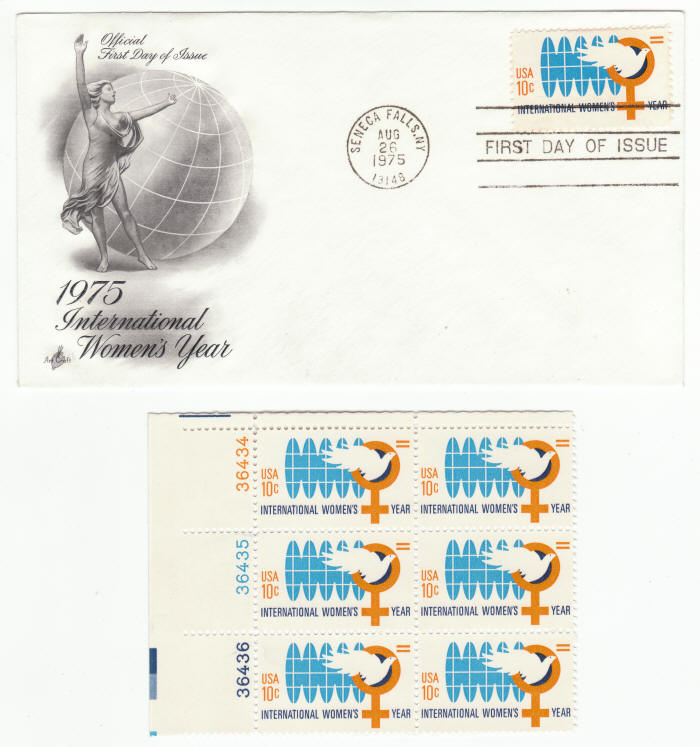 Scott #1571 1975 International Womens Year First Day Cover Plate Block