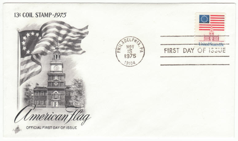 Scott #1625 US Flag Over Independence Hall Coil First Day Cover