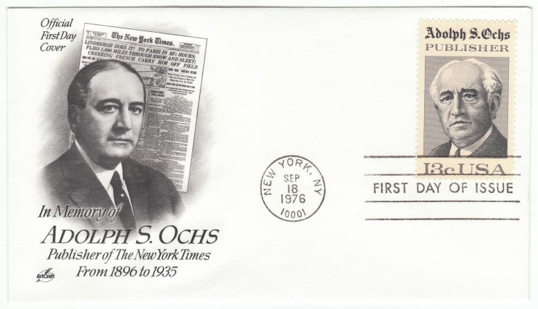 Scott #1700 Adolph S. Ochs First Day Cover