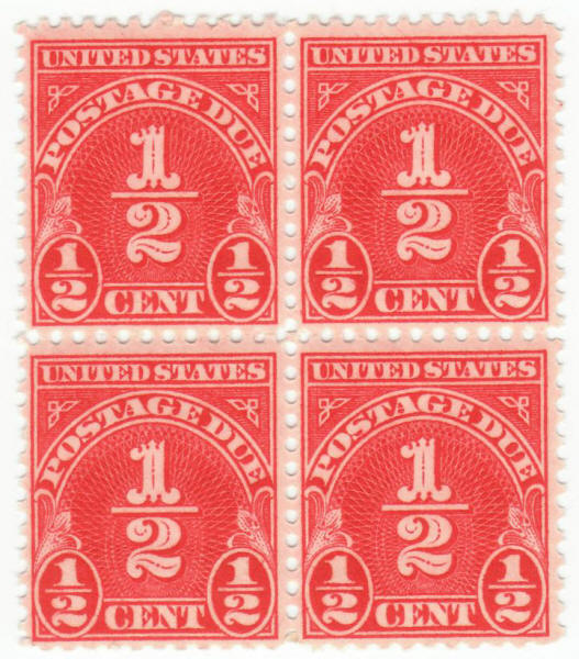 Scott #J79 Half Cent Postage Due Block