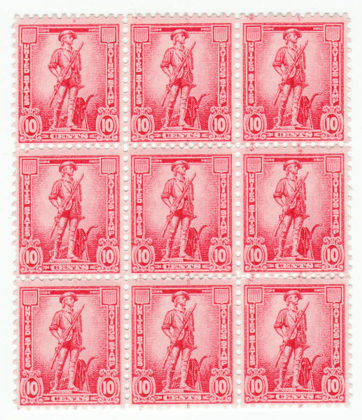 1954 United States Savings Stamps S1 Block of 9 front
