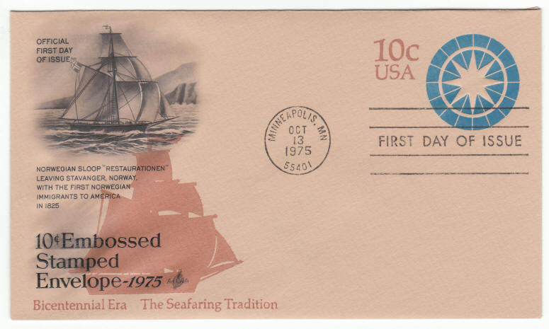 Scott #U571 Seafaring Tradition Compass Embossed Stamp First Day Cover