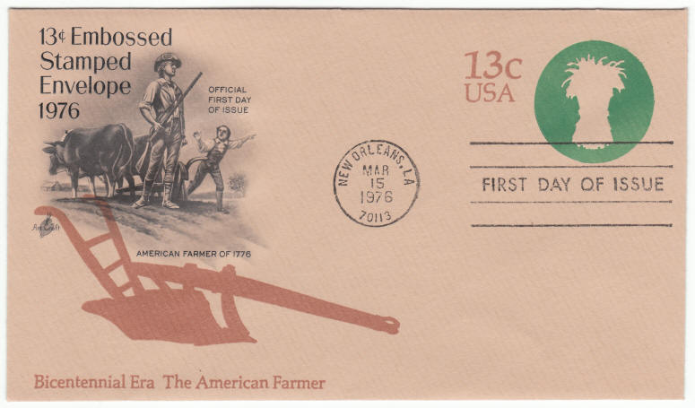 Scott #U573 Wheat Sheaf Embossed Stamp First Day Cover