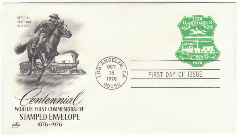 Scott #U582 Horseback Rider and Train Embossed Stamp First Day Cover