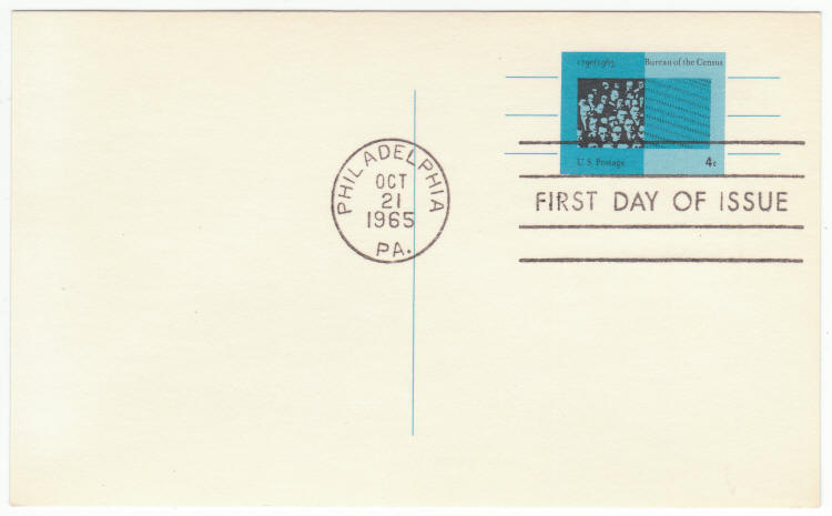 Scott UX53 Pre-Printed Bureau of Census First Day Cover