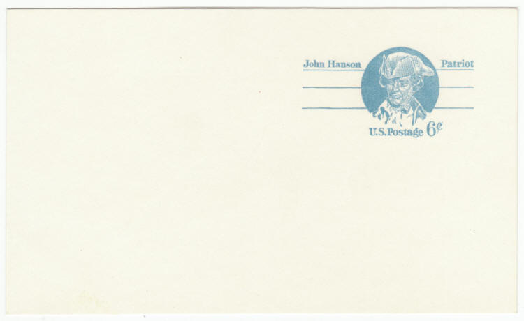 Scott UX64 John Hanson Stamp Post Card