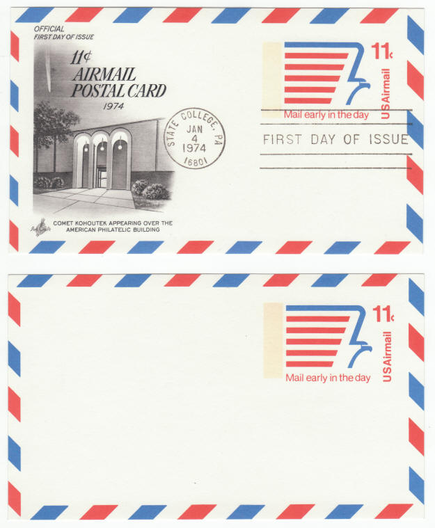 Scott #UXC14 Airmail Postal Card First Day Cover