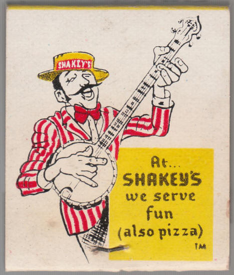 Shakeys Pizza Parlor Matchbook back