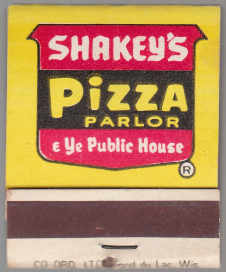 Shakeys Pizza Parlor Matchbook front