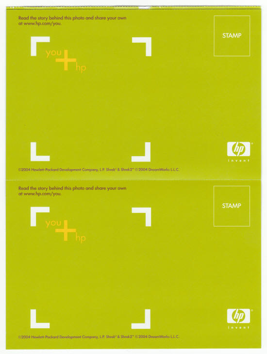 Shrek 2 HP Promo Post Cards