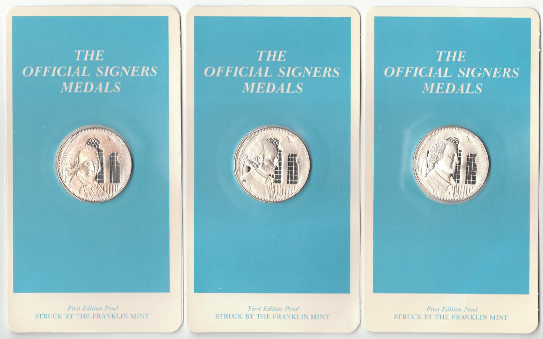 1972-76 Official Signers Medals Silver Proof Set 51 - 53 Obverse