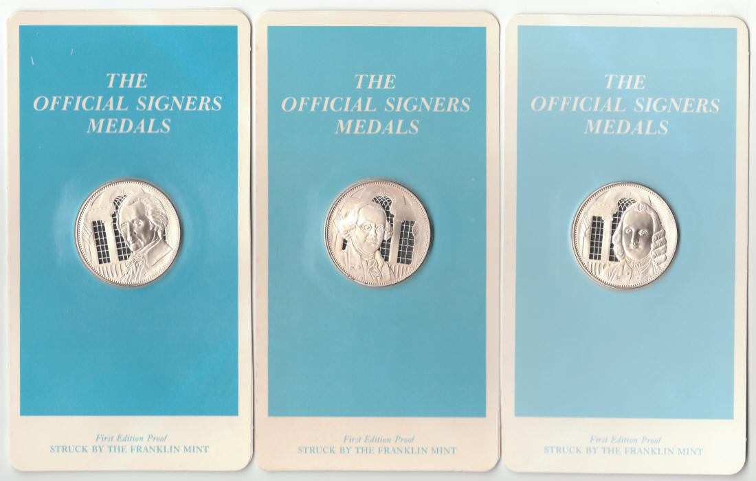 1972-76 Official Signers Medals Silver Proof Set 54 - 56 Obverse