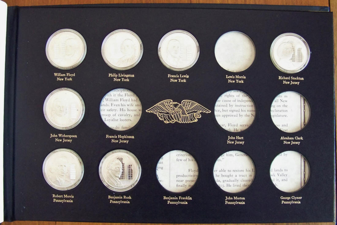 1972-76 Official Signers Medals Silver Proof Binder Page 2