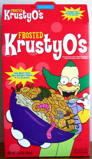 The Simpsons Frosted Krusty Os Cereal Box