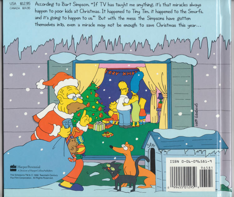 The Simpsons Xmas Book back cover