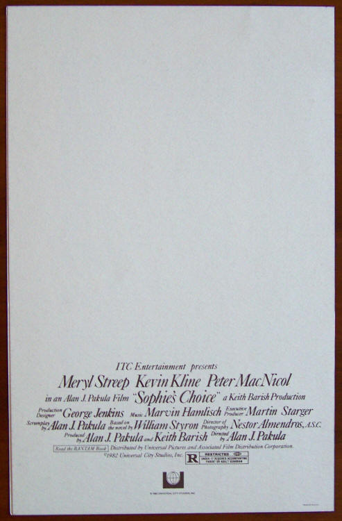 Sophies Choice Promotional Card