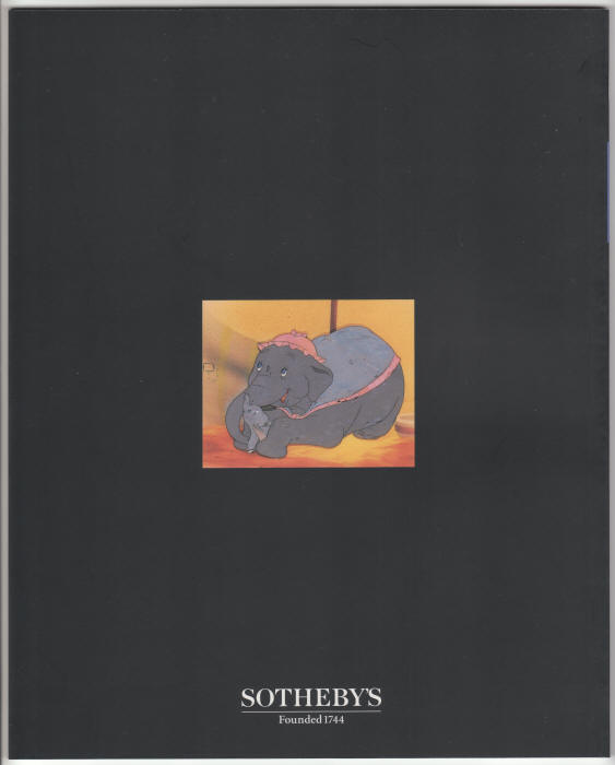 Sothebys Animation Art Auction Catalog June 1997 back cover