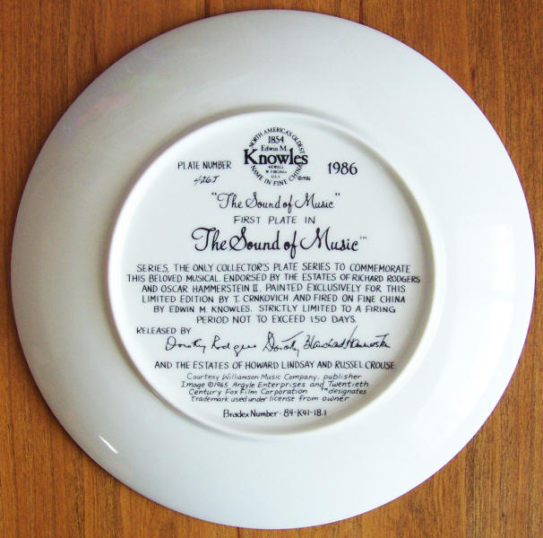 The Sound Of Music Plate 1 back