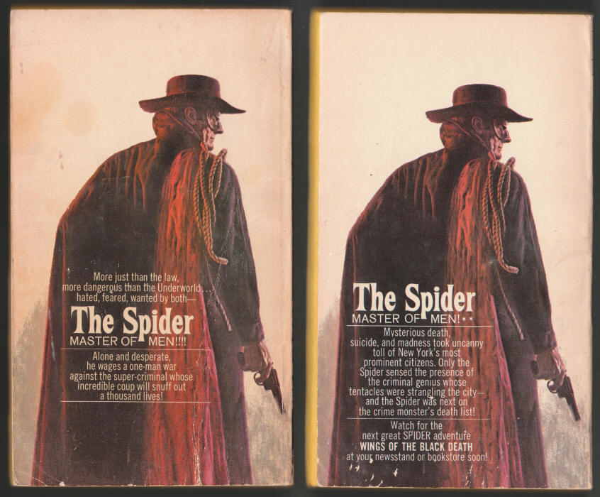 The Spider Paperbacks #1 and #2 back covers