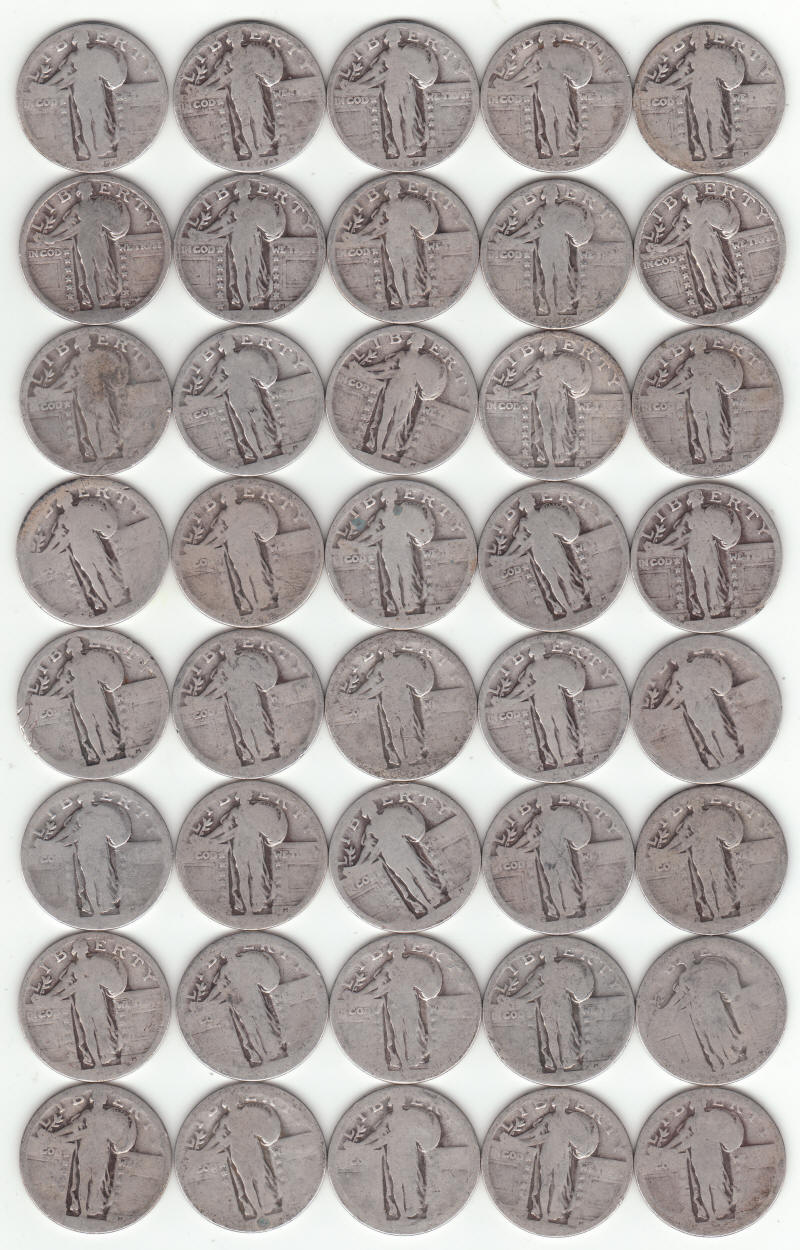 United States Silver Standing Liberty Quarters obverse