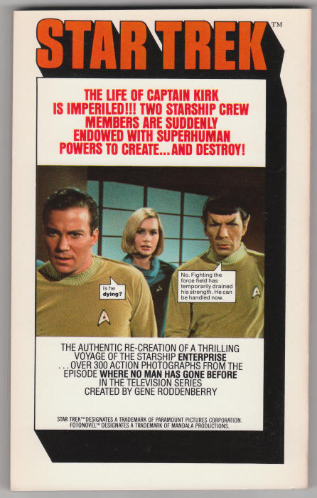 Star Trek Fotonovel 2 back cover