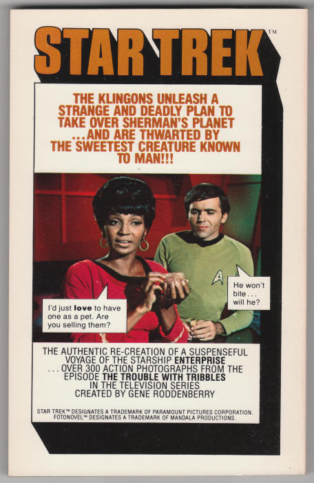 Star Trek Fotonovel 3 back cover