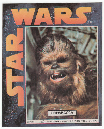 Star Wars 1977 Trix Cereal Premium Chewbacca Sticker
