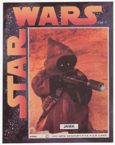 Star Wars 1977 Trix Cereal Premium Jawa Sticker