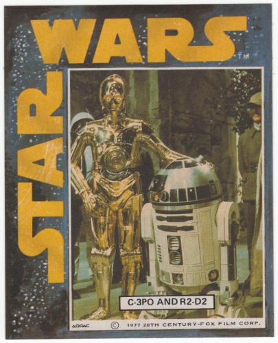 Star Wars 1977 Cocoa Puffs Cereal Premium C3PO R2D2 Sticker