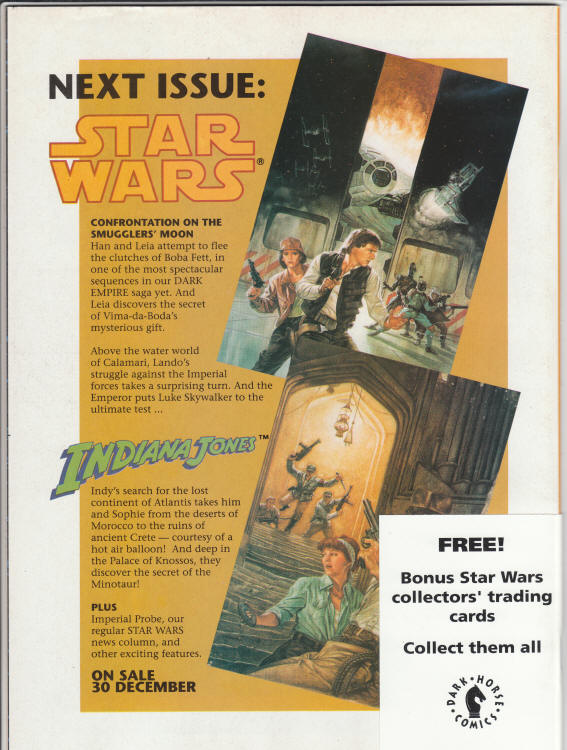 Star Wars #3 Dark Horse International Comics back cover