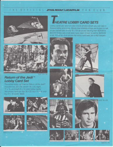 Star Wars Lucasfilm 1984 Fan Club Order Form