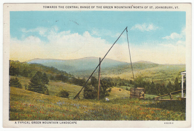 1938 Green Mountains St Johnsbury Vermont Post Card