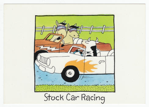 Stock Car Racing Post Card