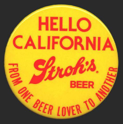 Strohs Beer Button