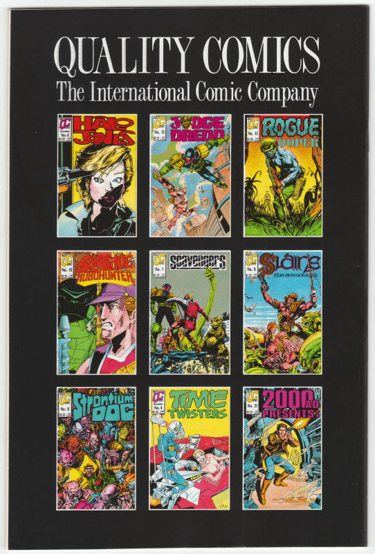 Strontium Dog #8 1986 Regular Series back cover