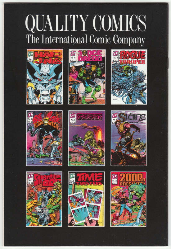Strontium Dog #9 1986 Regular Series back cover