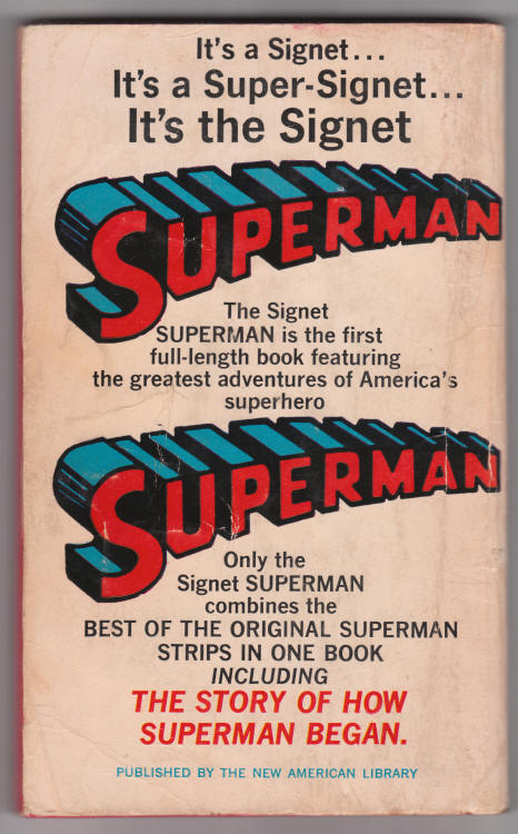 Superman 1966 Signet Paperback back cover