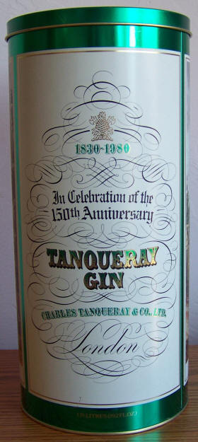 Tanqueray Gin 1980 Collectors Canister back