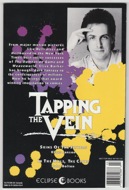 Clive Barker Tapping The Vein Book 2 back cover