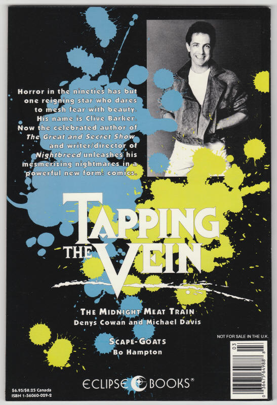 Clive Barker Tapping The Vein Book 3 back cover