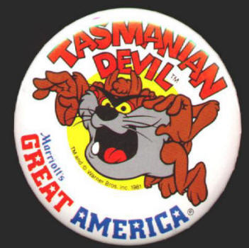 Tasmanian Devil Great America Amusement Park button