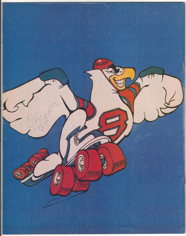 T-Birds On The Go! Volume 16 Roller Derby Signed 1973 Program back cover