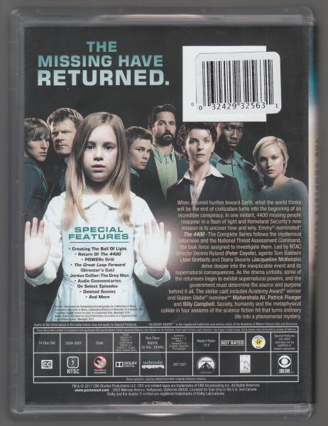 The 4400 Complete Series DVD Set back