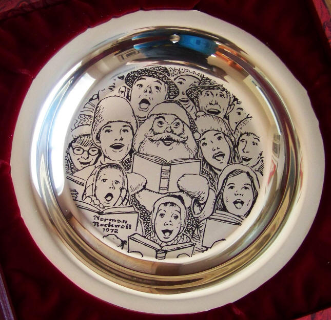Norman Rockwells The Carolers Sterling Silver Plate