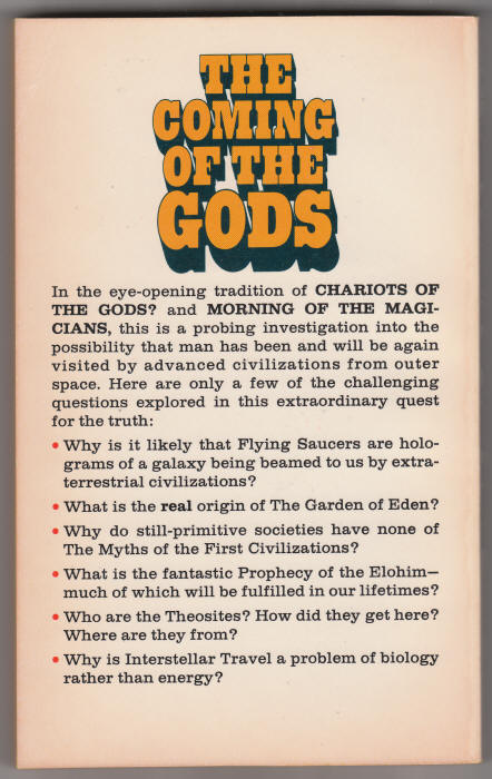 The Coming Of The Gods back cover
