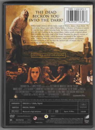 The Dark DVD case back