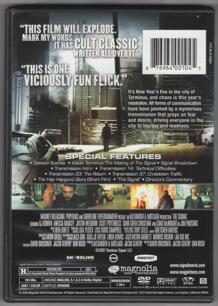 The Signal DVD case back cover