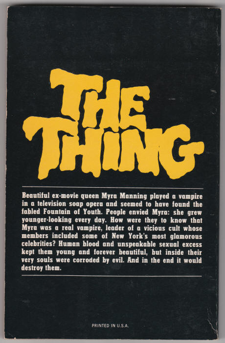 The Thing back cover