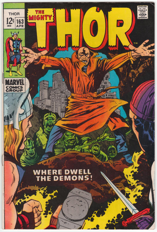 Thor #163 front cover Him Warlock cameo