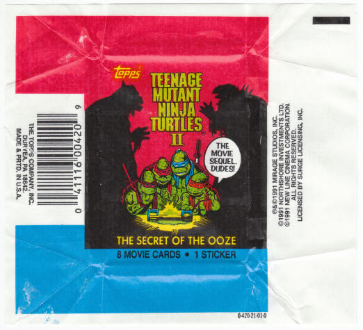 1991 Topps Teenage Mutant Ninja Turtles II Wrapper